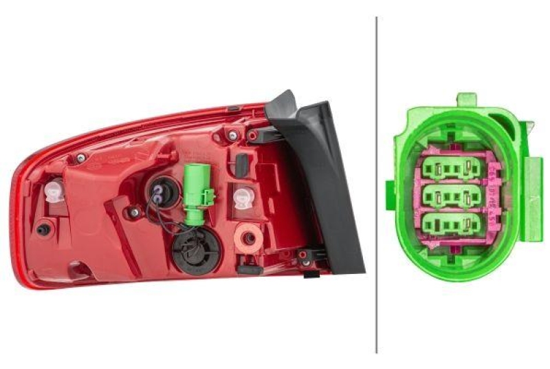 HELLA 2SK 010 916-101 Heckleuchte rechts Hybrid AUDI