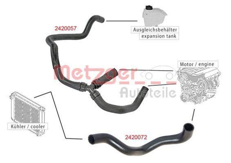 METZGER 2420057 Kühlerschlauch für FORD