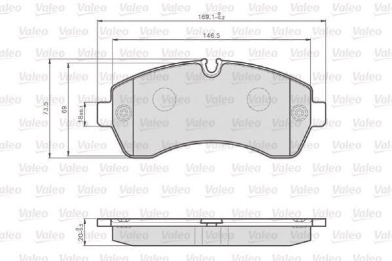 VALEO 872200 LCV Bremsbelagsatz