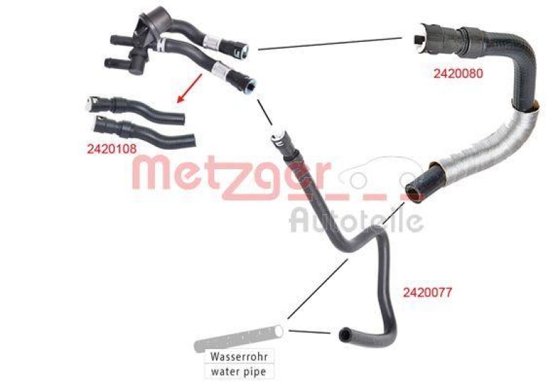 METZGER 2420077 Kühlerschlauch für FORD