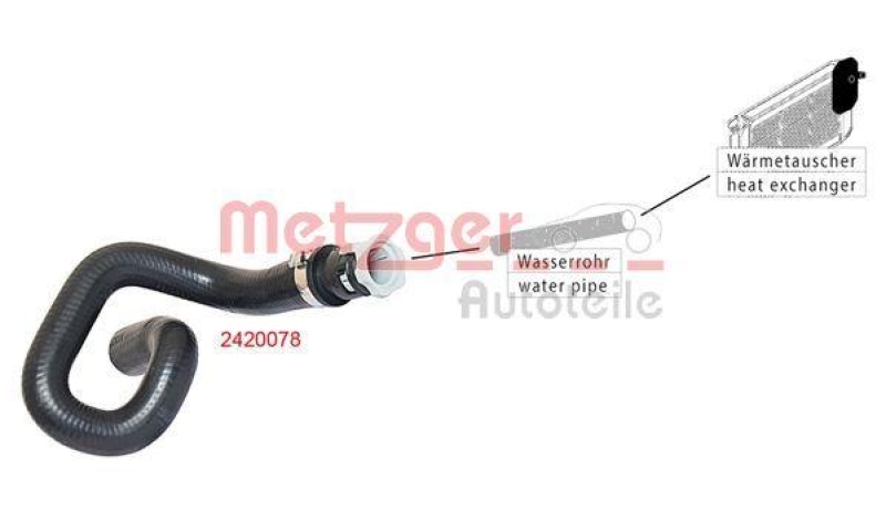 METZGER 2420078 Kühlerschlauch für FORD