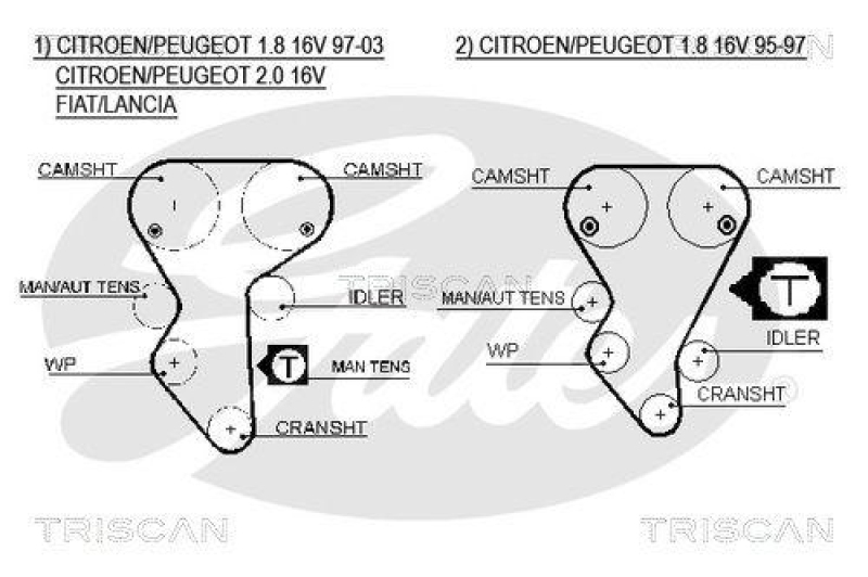 TRISCAN 8647 10019 Zahnriemensatz für Citroen, Fiat, Peugeot, La