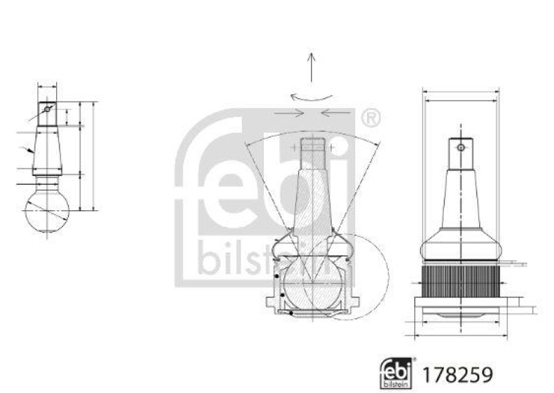 FEBI BILSTEIN 178259 Traggelenk mit Sicherungsring für NISSAN