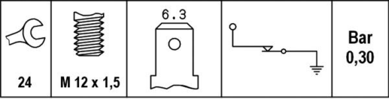 HELLA 6ZL 003 259-131 Öldruckschalter Schwarz