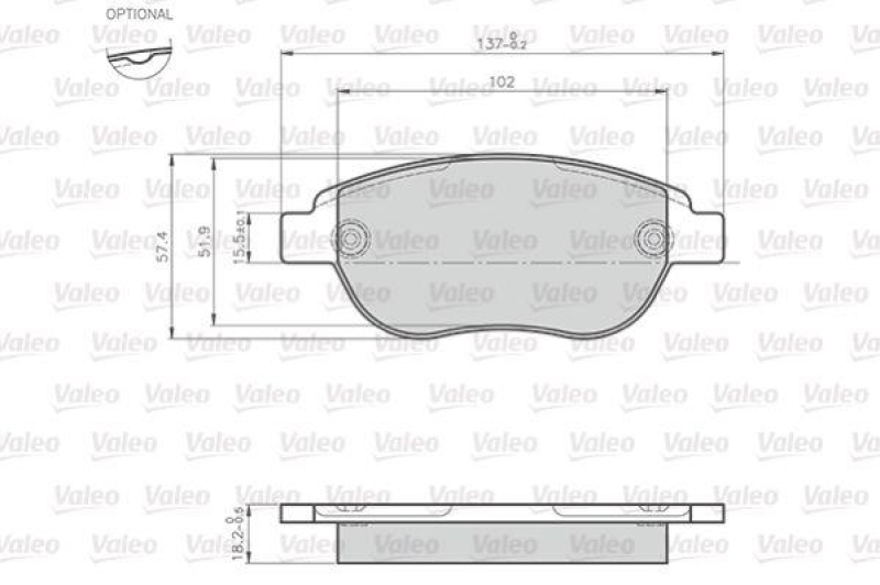 VALEO 872600 LCV Bremsbelagsatz