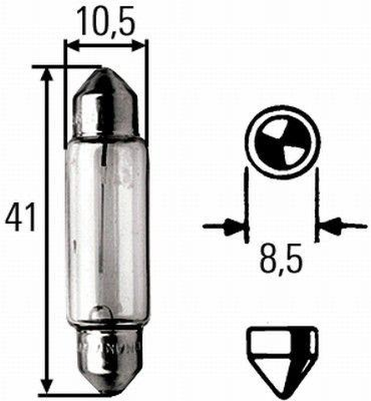 HELLA 8GM 002 091-321 Glühleuchte 24V SV8,5-8