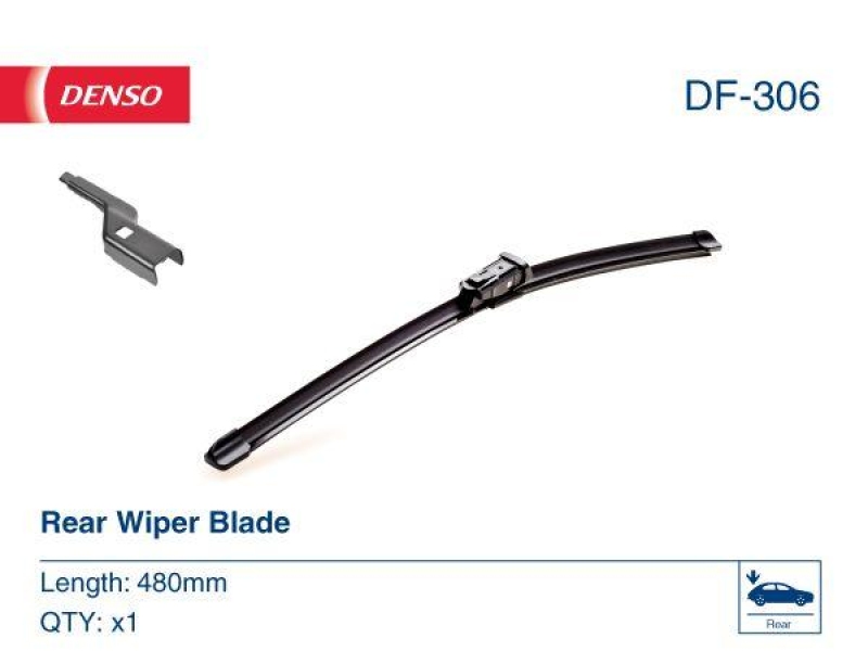 DENSO DF-306 Wischer Flat Blade Heckscheibe FORD Mondeo IV 2.0 (BJ: 2007 - 2015)