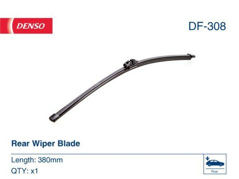 DENSO DF-308 Wischer Flat Blade Heckscheibe BMW X5 3.0 d (BJ: 2007 - 2008)