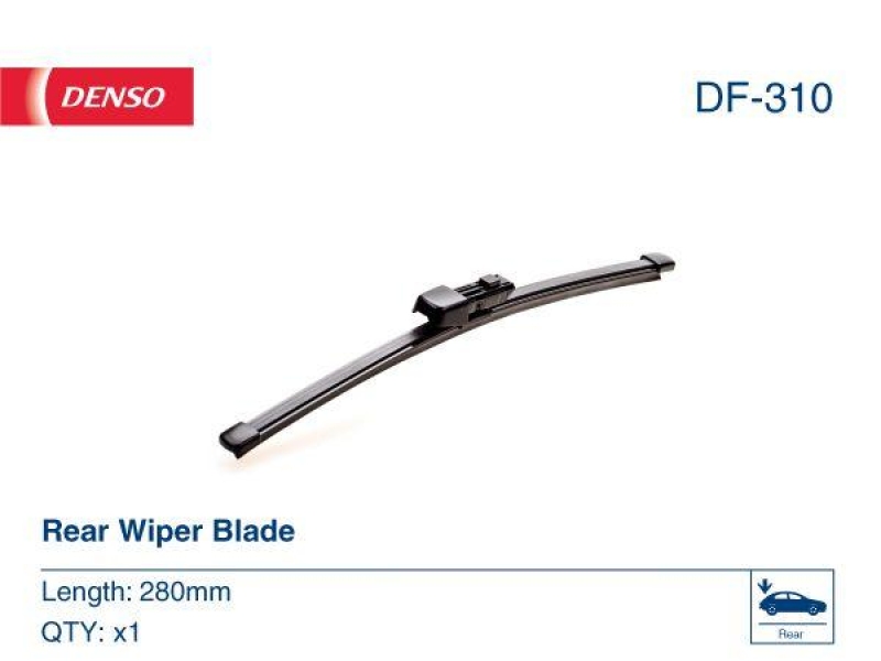 DENSO DF-310 Wischer Flat Blade Heckscheibe VW Golf VI 1.4 (BJ: 2008 - 2012)