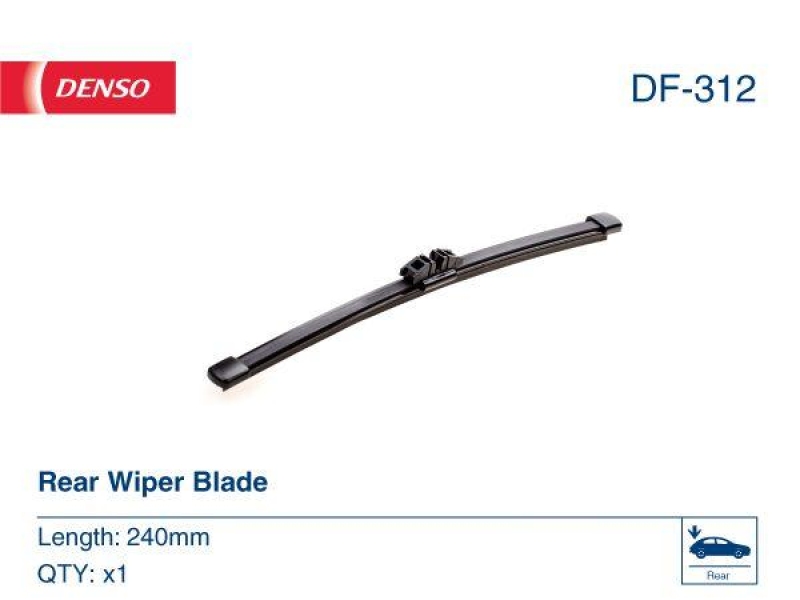 DENSO DF-312 Wischer Flat Blade Heckscheibe RENAULT Clio IV 1.2 16V (BJ: 2012 - )