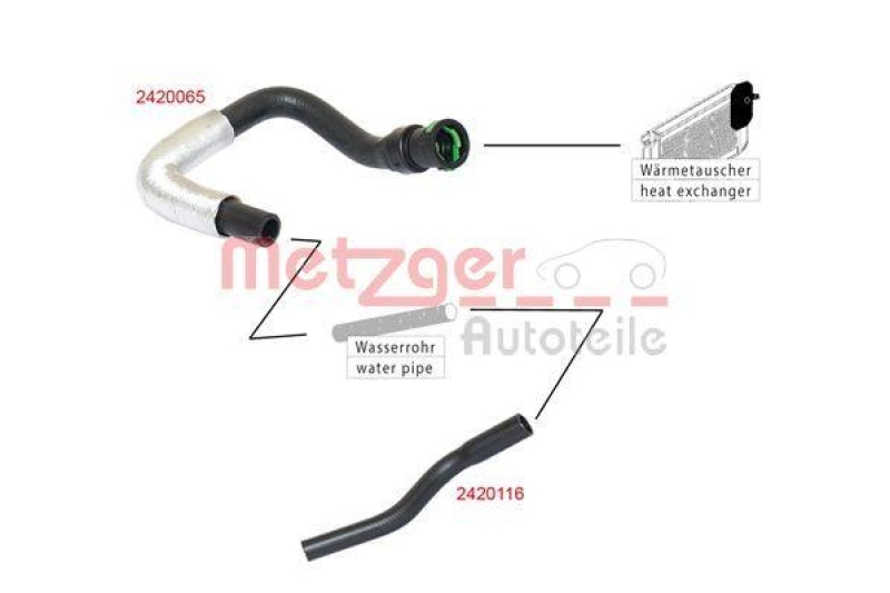 METZGER 2420116 Kühlerschlauch für FORD