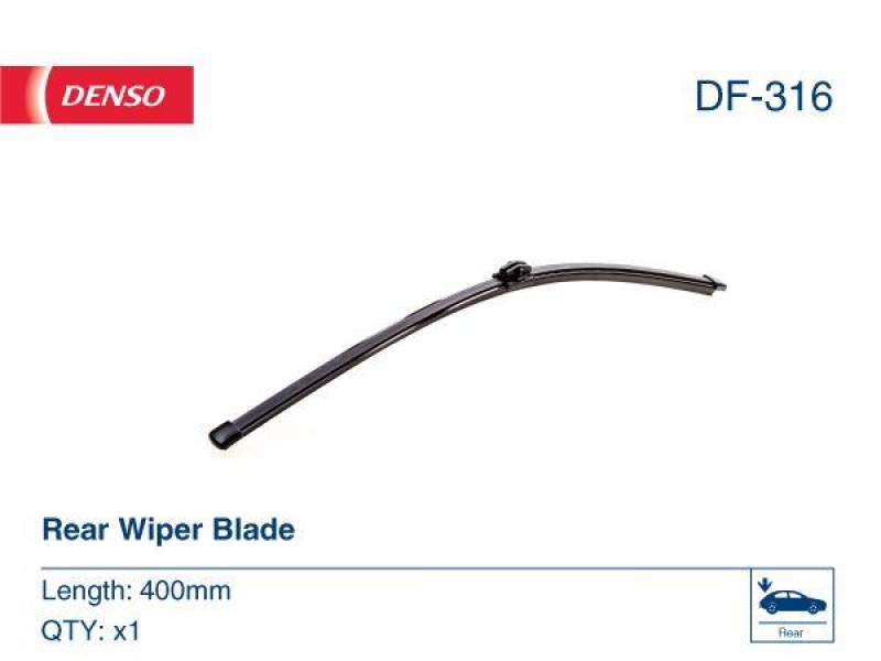 DENSO DF-316 Wischer Flat Blade Heckscheibe AUDI A4 Avant 2.0 TDI (BJ: 2008 - 2015)