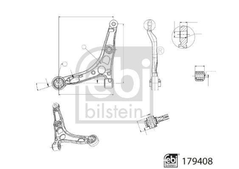 FEBI BILSTEIN 179408 Querlenker mit Gummilagern für CITROEN