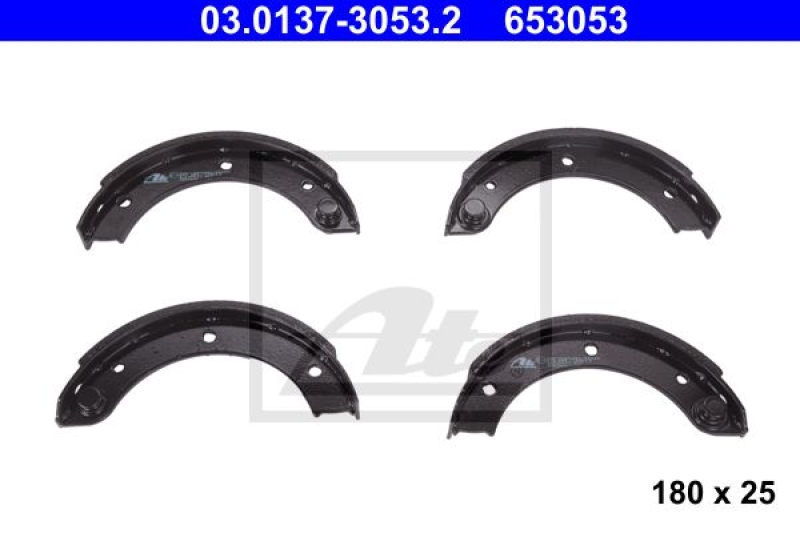 ATE 03.0137-3053.2 Bremsbackensatz Feststellbremse 180x25mm