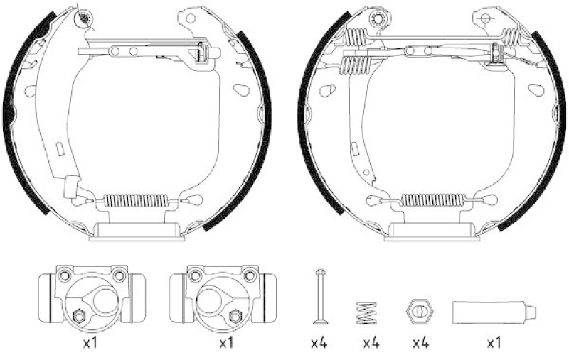 HELLA 8DB 355 003-971 Bremsbackensatz für RENAULT