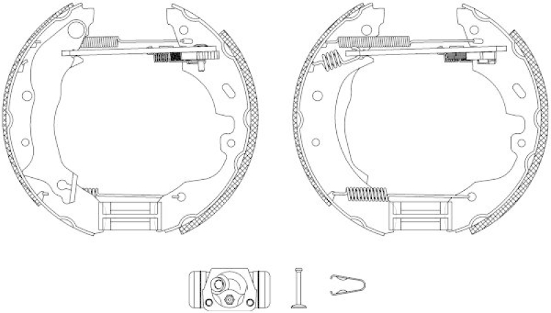 HELLA 8DB 355 004-091 Bremsbackensatz für FORD