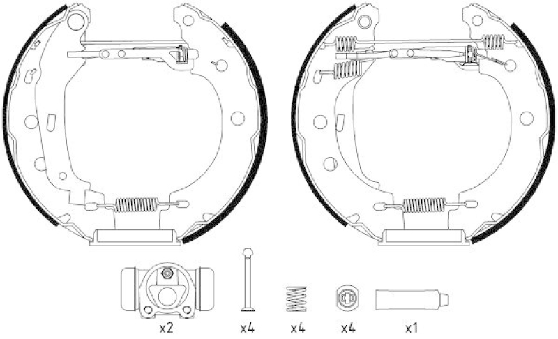 HELLA 8DB 355 004-401 Bremsbackensatz für RENAULT/NISSAN