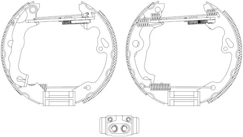 HELLA 8DB 355 004-491 Bremsbackensatz für FORD