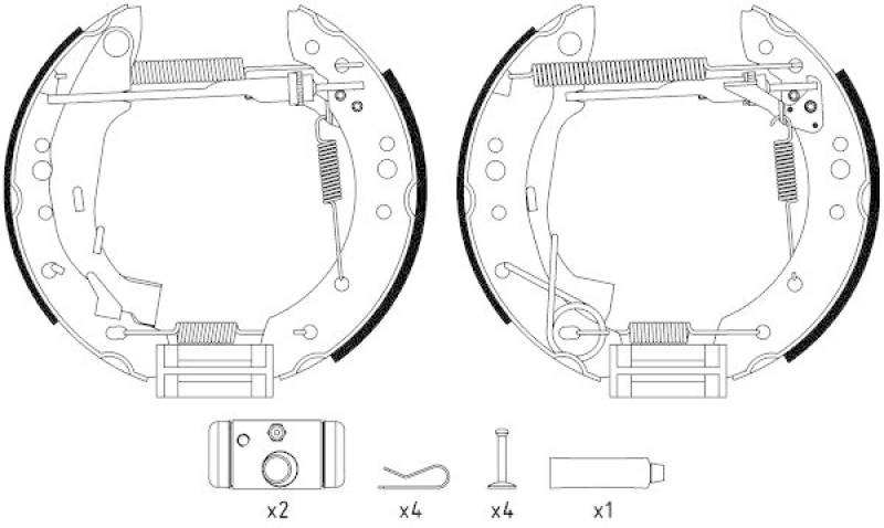 HELLA 8DB 355 004-741 Bremsbackensatz für CITROËN