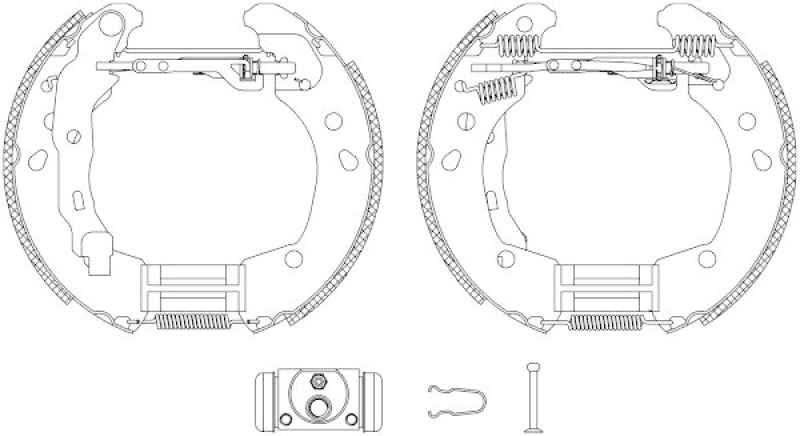 HELLA 8DB 355 004-821 Bremsbackensatz für RENAULT/NISSAN