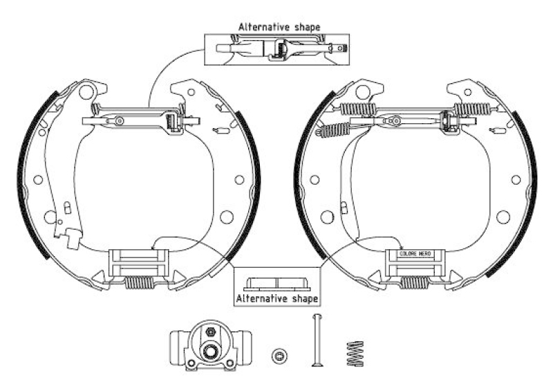 HELLA 8DB 355 004-851 Bremsbackensatz für FIAT