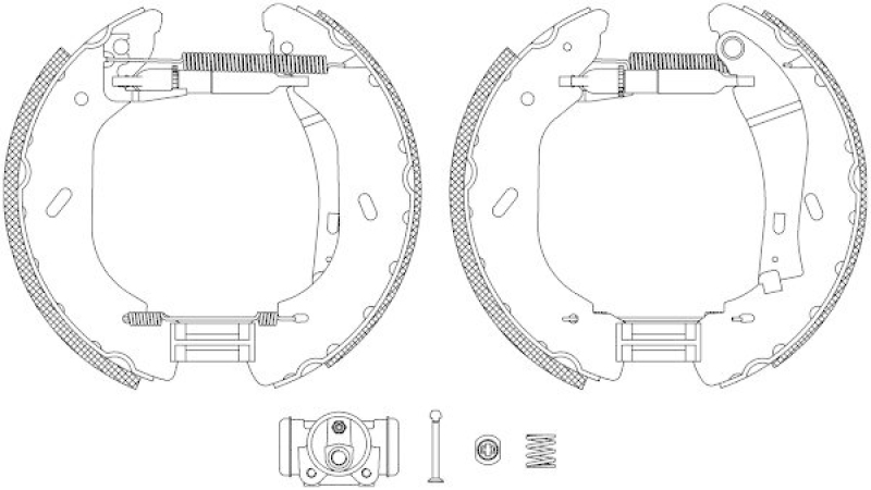 HELLA 8DB 355 005-071 Bremsbackensatz für FORD/LDV