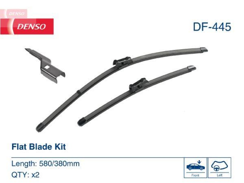 DENSO DF-445 Wischer Flat Blade KIT NISSAN JUKE (F16_) 1.0 DIG-T 117 (19-)