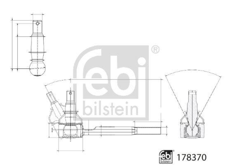 FEBI BILSTEIN 178370 Spurstangenendstück mit Mutter und Splint für HONDA