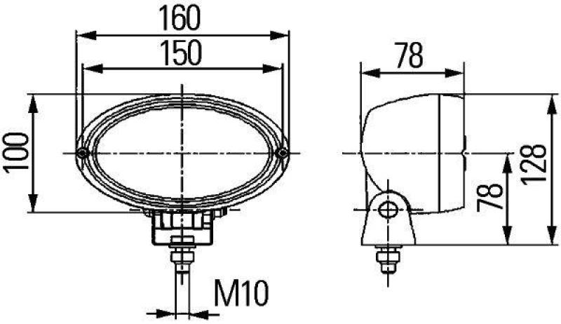 HELLA 1GA 996 361-497 Arbeitsscheinwerfer Oval 100 Halogen