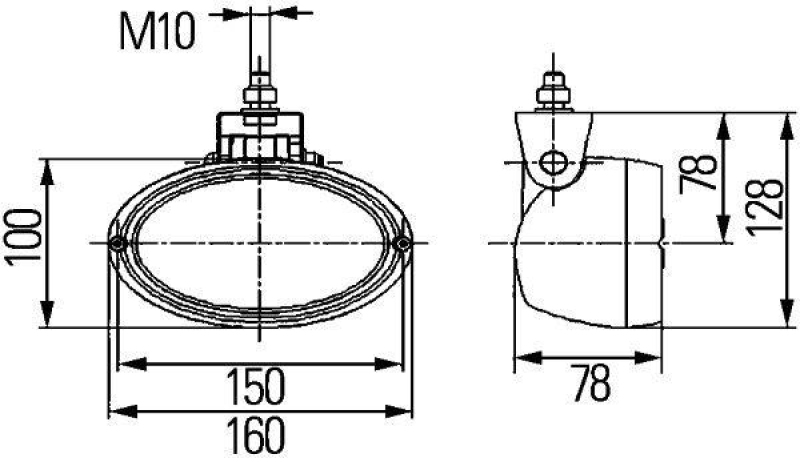 HELLA 1GA 996 561-357 AScheinwerfer Oval 100 Halogen