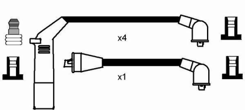 NGK 0710 Zündleitungssatz RC-HD408 |Zündkabel
