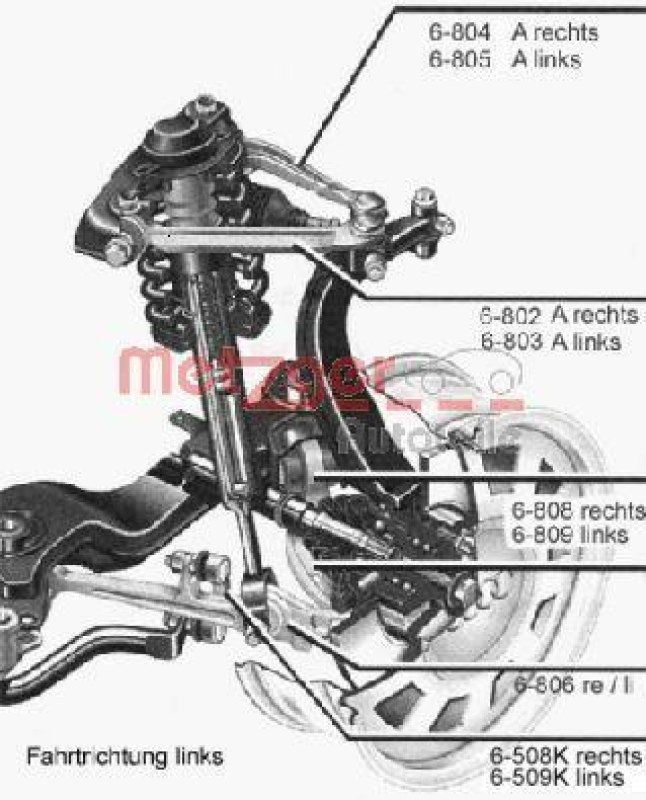 METZGER 53006111 Stange/Strebe, Stabilisator für AUDI/SKODA/VW VA links OBEN vorne