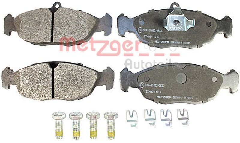 METZGER 1170015 Bremsbelagsatz, Scheibenbremse WVA 20 547