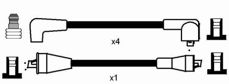 NGK 0876 Zündleitungssatz RC-RV401 |Zündkabel