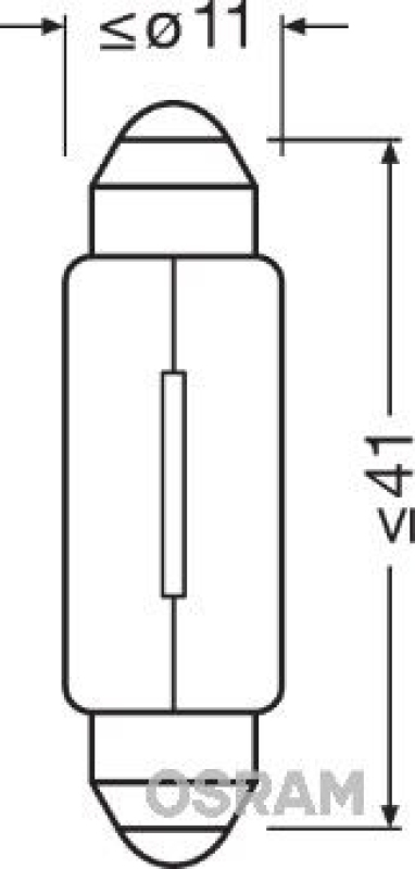 B-Ware OSRAM 6411 Soffitte 12V 10W SV8.5 T10.5x41