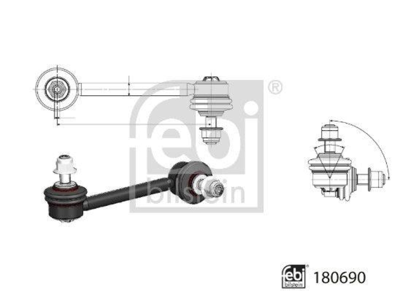 FEBI BILSTEIN 180690 Verbindungsstange mit Sicherungsmuttern für Tesla