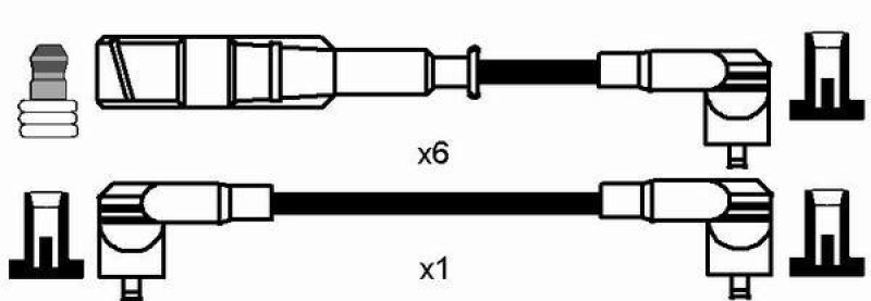 NGK 0954 Zündleitungssatz RC-VW223 |Zündkabel