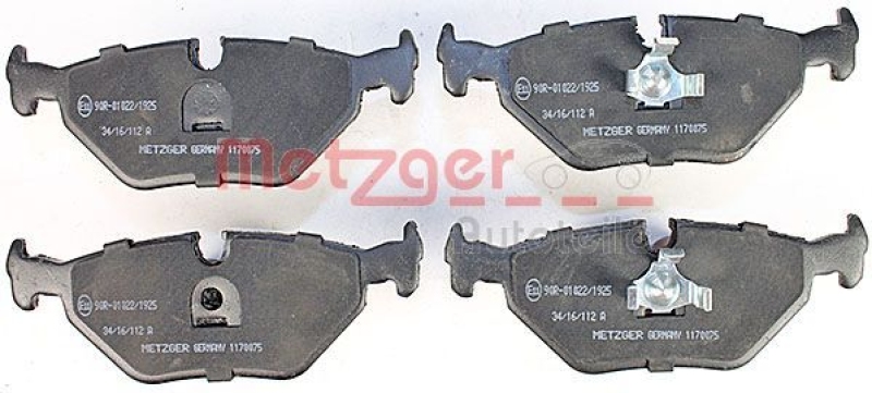 METZGER 1170075 Bremsbelagsatz, Scheibenbremse WVA 21 607