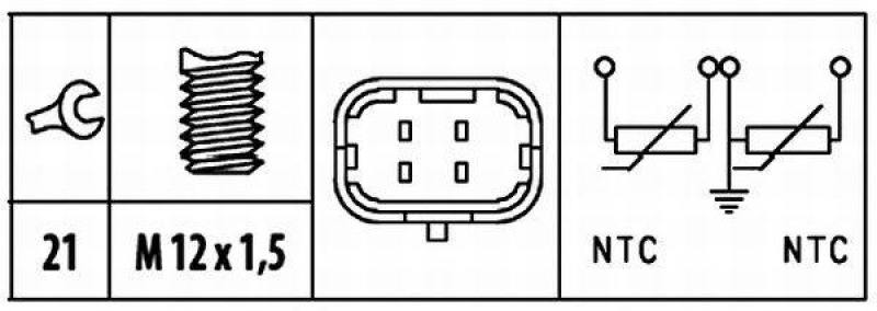 HELLA 6PT 009 309-581 Sensor Kühlmitteltemperatur