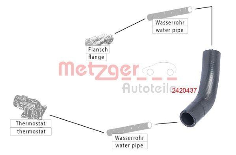 METZGER 2420437 Kühlerschlauch für AUDI/SEAT