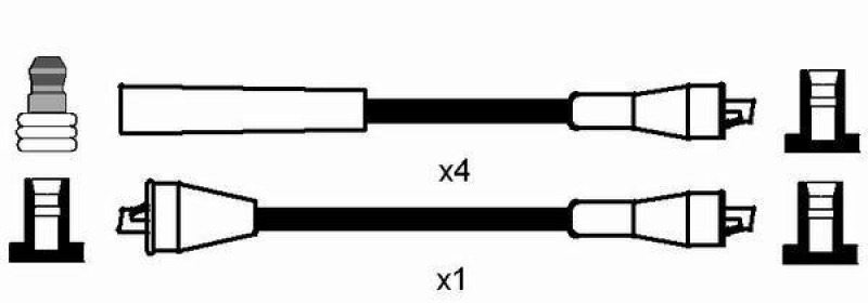 NGK 0986 Zündleitungssatz RC-VX415 |Zündkabel