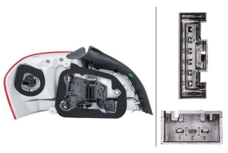 HELLA 2VP 010 756-201 Heckleuchte rechts Halogen BMW