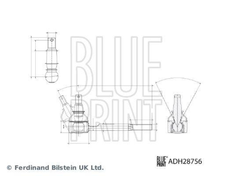 BLUE PRINT ADH28756 Spurstangenendstück mit Mutter und Splint für HONDA