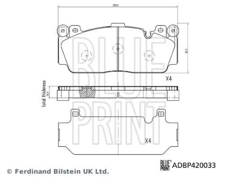 BLUE PRINT ADBP420033 Bremsbelagsatz für BMW