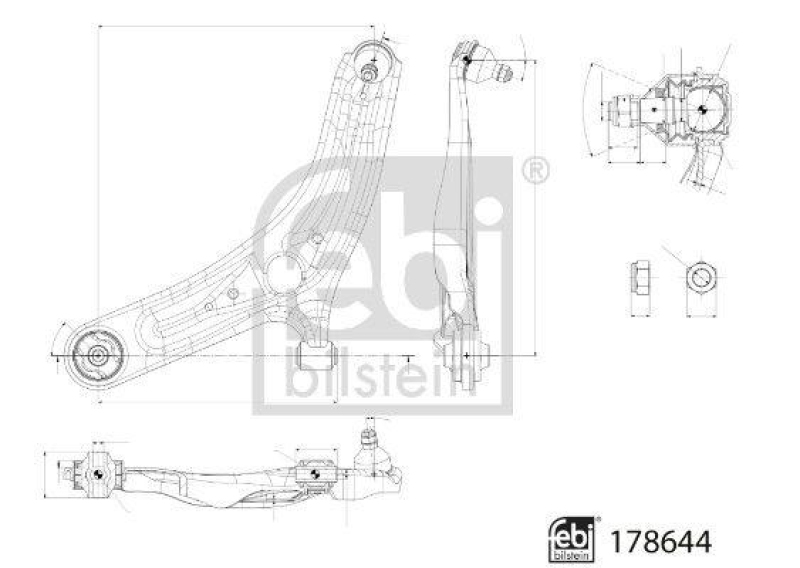 FEBI BILSTEIN 178644 Querlenker mit Lagern, Gelenk und Sicherungsmutter für HYUNDAI