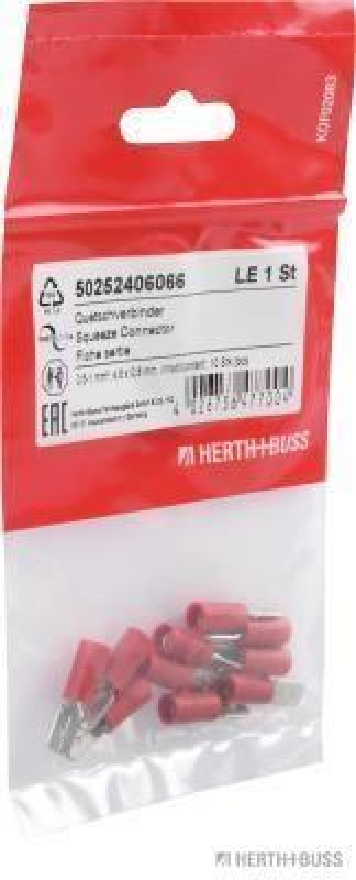 HERTH+BUSS 50252406066 Quetschverbinder 0,5 - 1 mm², 4,8 x 0,8 mm, DIN 46245, 10 Stück