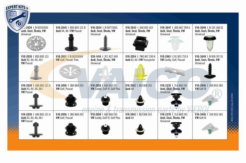 VAICO V99-1009 Sortiment, Befestigungselemente Universalclips Sortiment Audi/Vw