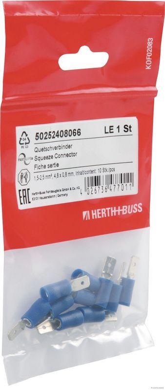 HERTH+BUSS 50252408066 Quetschverbinder 1,5 - 2,5 mm², 4,8 x 0,8 mm, DIN 46245, 10 Stück