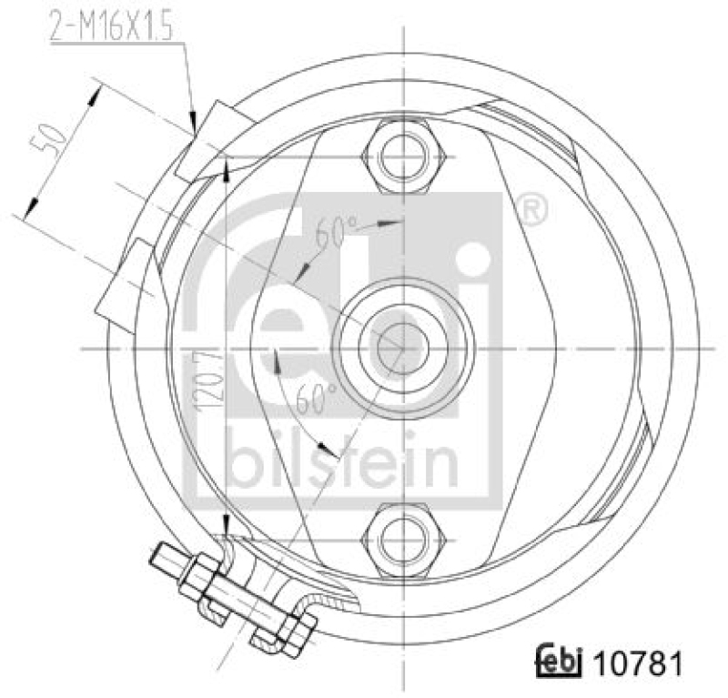 FEBI BILSTEIN 107481 Doppelmembranzylinder mit Anbaumaterial für Bergische Achsen