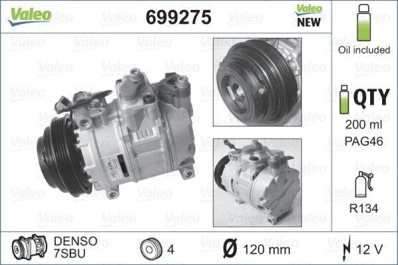 VALEO 699275 Kompressor AUDI A4, A6, A8 / VW Passat